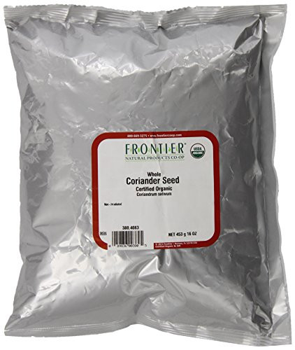 Frontier Coriander Seed Whole Certified Organic 16 Ounce Bags Pack of 2