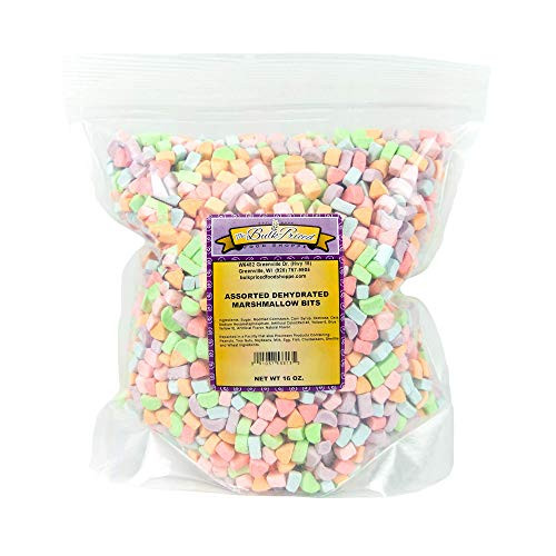Assorted Dehydrated Marshmallows Bulk Size Cereal Marshmallows 1 lb Resealable Zip Lock Stand Up Bag