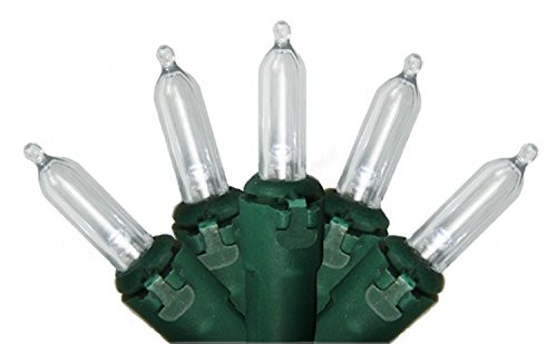 Brite Star Set of 50 Pure White LED Mini Christmas Lights - Green Wire