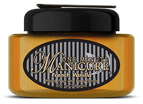 One Minute Manicure  Moisturizing Salt Scrub  13 oz  Professionally Formulated To Exfoliate Recondition  Moisturize Skin  Enhanced With Botanical Oils  Natural Sea Salts French Vanilla