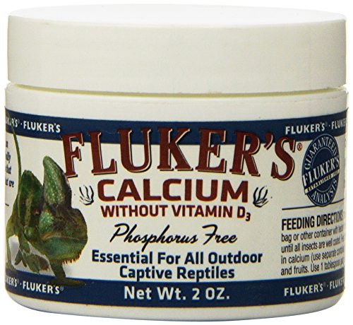 Flukers Reptile Calcium Supplement Without Vitamin D3 Black 2Ounce 73015