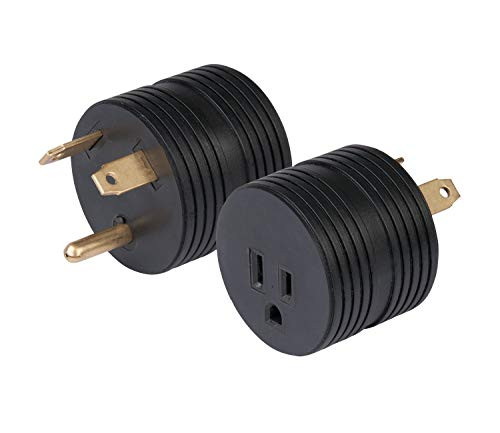 ParkPower 3015RVSAB Round RV Adapter  15A 125V Female to 30A 125V Male