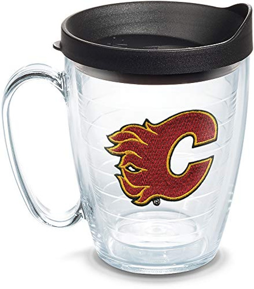 Tervis NHL Calgary Flames Primary Logo Tumbler with Emblem and Black Lid 16oz Mug Clear Tervis NHL Calgary Flames Primary Logo Tumbler with Emblem and Black Lid 16oz Mug Clear