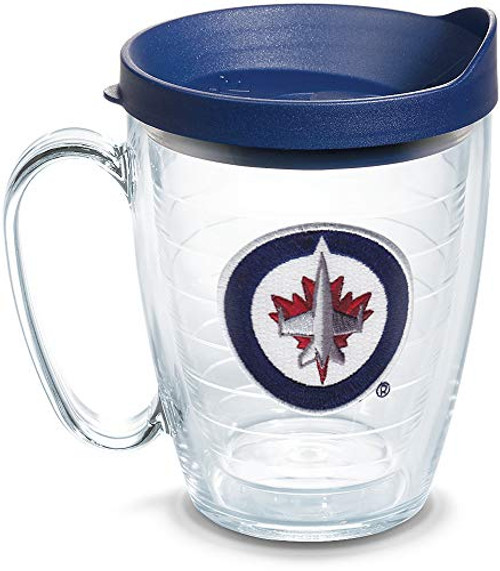 Tervis NHL Winnipeg Jets Primary Logo Tumbler with Emblem and Navy Lid 16oz Mug Clear Tervis NHL Winnipeg Jets Primary Logo Tumbler with Emblem and Navy Lid 16oz Mug Clear
