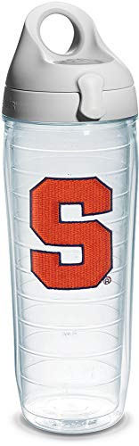 Tervis Syracuse University Emblem Individual Water Bottle with Gray Lid 24 oz Clear