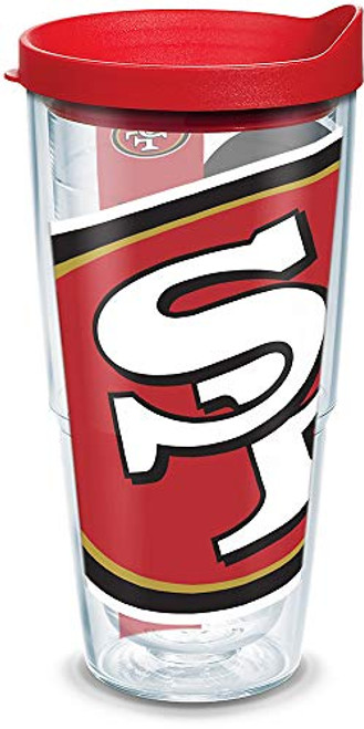 Tervis 1144630 NFL San Francisco 49ers Colossal Tumbler with Wrap and Red Lid 24oz Clear Tervis 1144630 NFL San Francisco 49ers Colossal Tumbler with Wrap and Red Lid 24oz Clear