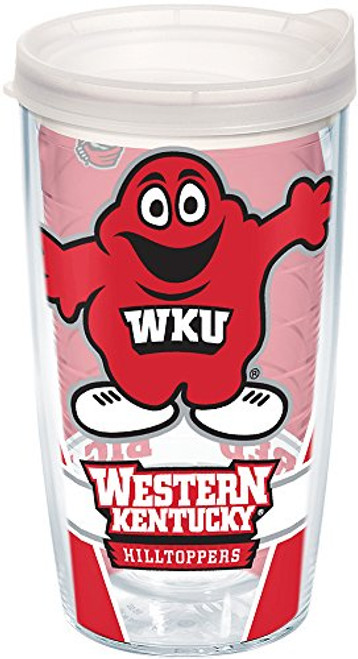 Tervis Western Kentucky Hilltoppers Big Red Tumbler with Wrap and Frosted Lid 16oz Clear