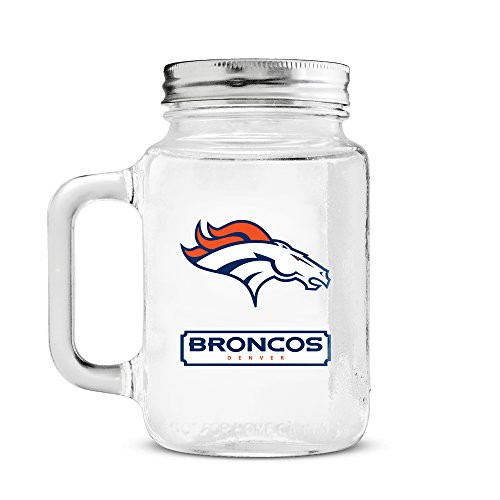 NFL Denver Broncos 20oz Glass Mason Jar