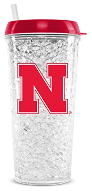 NCAA Nebraska Cornhuskers 16oz Crystal Freezer Tumbler with Lid and Straw NCAA Nebraska Cornhuskers 16oz Crystal Freezer Tumbler with Lid and Straw