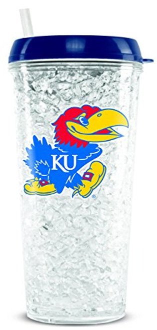 NCAA Kansas Jayhawks 16oz Crystal Freezer Tumbler with Lid and Straw NCAA Kansas Jayhawks 16oz Crystal Freezer Tumbler with Lid and Straw