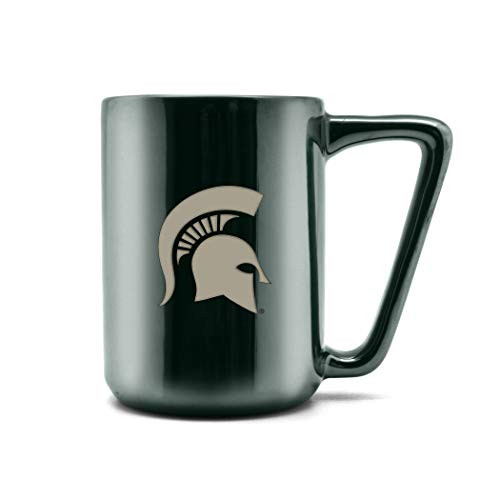 Duck House NCAA Michigan State University Ceramic Laser Engraved Coffee Mug  Metallic Finish 16oz