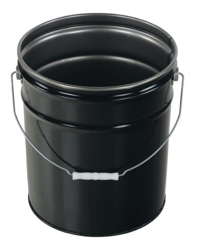 Vestil PAILSTLRIUN Steel Pail with Handle 5 gallon Capacity Black