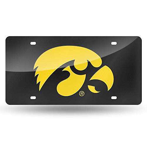 NCAA Rico Industries Laser Inlaid Metal License Plate Tag Iowa Hawkeyes