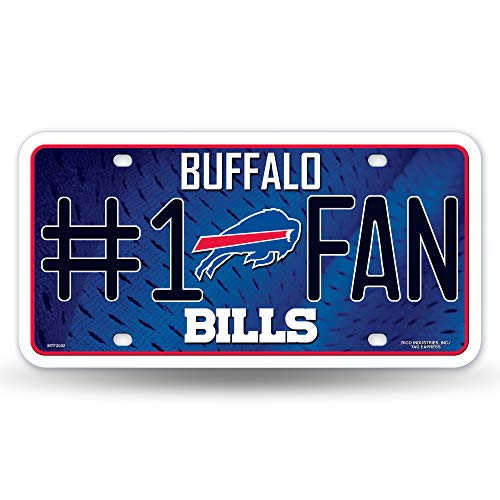 NFL Rico Industries 1 Fan Metal License Plate Tag Buffalo Bills NFL Rico Industries 1 Fan Metal License Plate Tag Buffalo Bills
