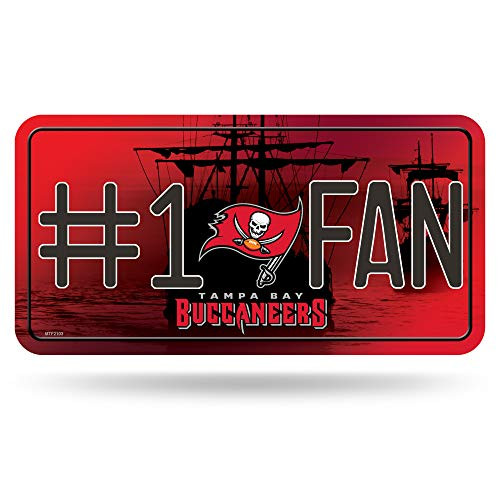NFL Rico Industries 1 Fan Metal License Plate Tag Tampa Bay Buccaneers NFL Rico Industries 1 Fan Metal License Plate Tag Tampa Bay Buccaneers