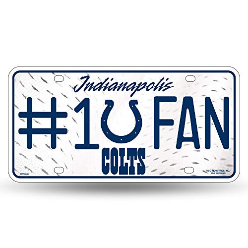 NFL Rico Industries 1 Fan Metal License Plate Tag Indianapolis Colts NFL Rico Industries 1 Fan Metal License Plate Tag Indianapolis Colts