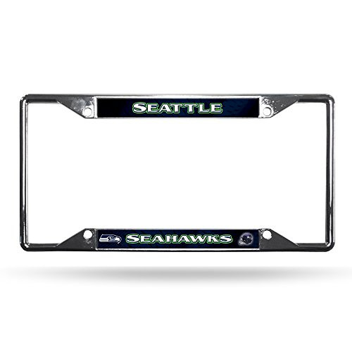 NFL Rico Industries Easy View Chrome License Plate Frame Seattle Seahawks NFL Rico Industries Easy View Chrome License Plate Frame Seattle Seahawks