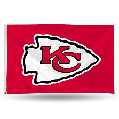 NFL Rico Industries 3Foot by 5Foot Single Sided Banner Flag with Grommets Kansas City Chiefs