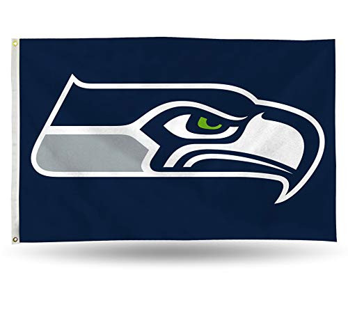 NFL Rico Industries 3Foot by 5Foot Single Sided Banner Flag with Grommets Seattle SeahawksTeam Color3 x 5