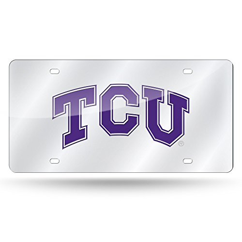 NCAA Rico Industries Laser Inlaid Metal License Plate Tag TCU Horned Frogs