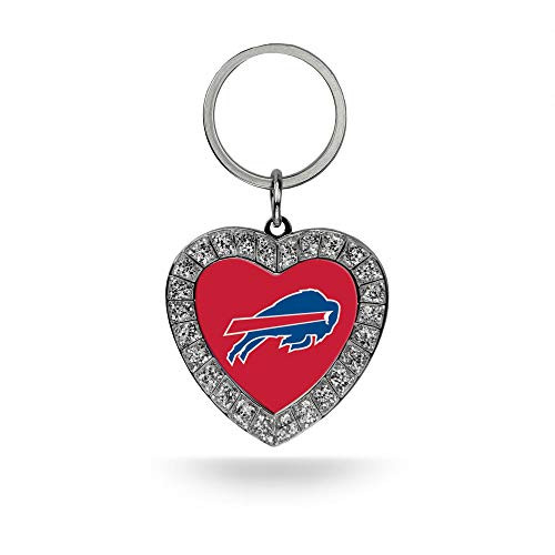 NFL Rico Industries Metal Rhinestone Heart Keychain Buffalo Bills NFL Rico Industries Metal Rhinestone Heart Keychain Buffalo Bills