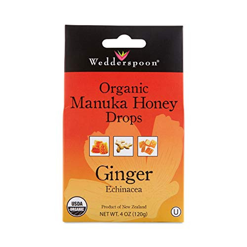 Wedderspoon Organic  Honey Lozenges Manuka with Echinacea Ginger  4 oz