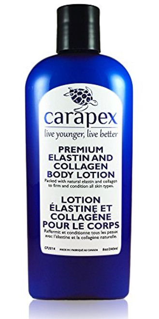 Carapex Premium Elastin Collagen Body Lotion Natural Firming Moisturizing for Sensitive Aging Skin with Shea Butter Vitamin E Fragrance Free 8oz Single Carapex Premium Elastin Collagen Body Lotion Natural Firming Moisturizing for Sensitive Aging Skin with Shea Butter Vitamin E Fragrance Free 8oz Single
