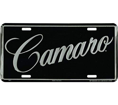 Signs 4 Fun SLACC Chevy Camaro License Plate Black
