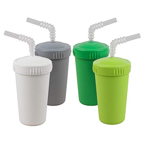 4PK Straw Modern Green