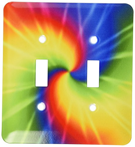 3dRose lsp_123363_2 Rainbow Tie Dye Colorful Art Double Toggle Switch