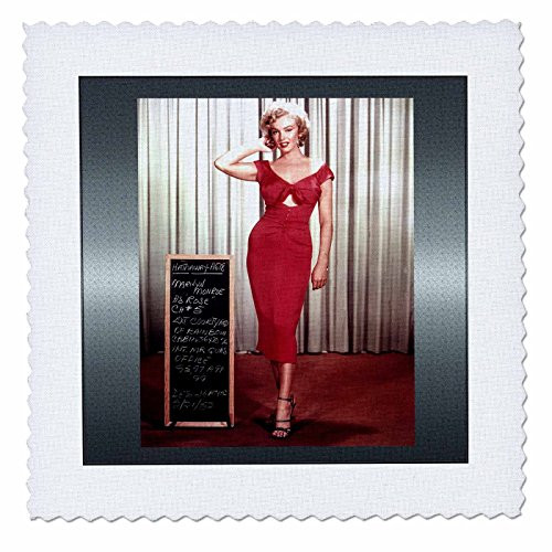 3dRose Marilyn Monroe in Niagara 1953 PDUS  Quilt Square 10 by 10Inch qs1071791