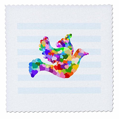 3dRose Bright Vibrant and Colorful Blue Gaudi Inspired Mosaic Pattern  Stain Glass Like  Multicolored  Quilt Square 14 by 14Inch qs583765
