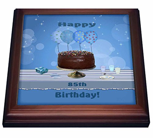 3dRose 85th Birthday Party with Chocolate Cake and Blue BalloonsTrivet with Ceramic Tile 8 x 8 Brown 3dRose 85th Birthday Party with Chocolate Cake and Blue BalloonsTrivet with Ceramic Tile 8 x 8 Brown