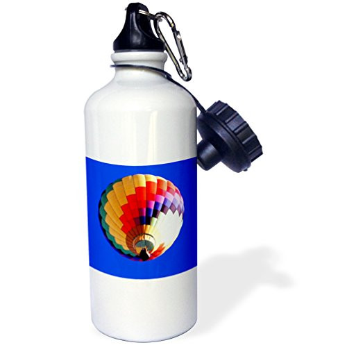 3dRose Hot Air Balloon Sports Water Bottle 21 oz White