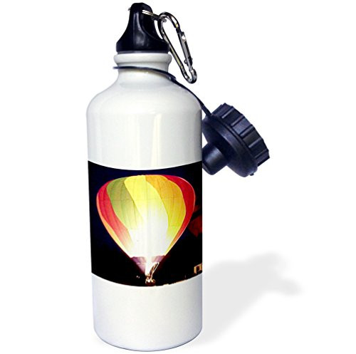 3dRose Colorful Air Balloon Sports Water Bottle 21 oz White
