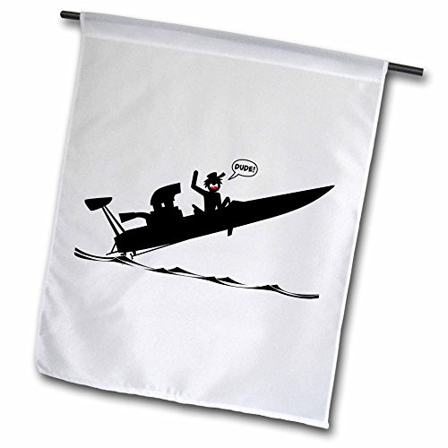 3dRose an Image of A Stickman Getting Air in Drag Boat Dude Word Balloon  Garden Flag 12 by 18