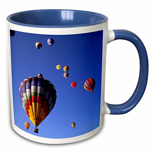 3dRose Hot Air Balloons Mug 11 oz BlueWhite