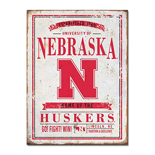 NCAA Legacy Nebraska Cornhuskers Large Rectangle Tin Sign 12x16 One Size Custom