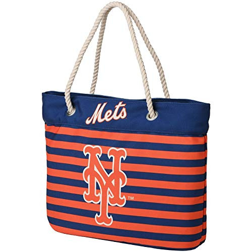 FOCO MLB New York Mets Mens Nautical Stripe Tote BAGNAUTICAL Stripe Tote Bag Team Color One Size