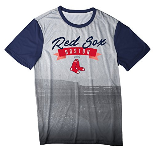 FOCO MLB Boston Red Sox Mens Outfield Photo Teeoutfield Photo Tee Team Color XXLarge