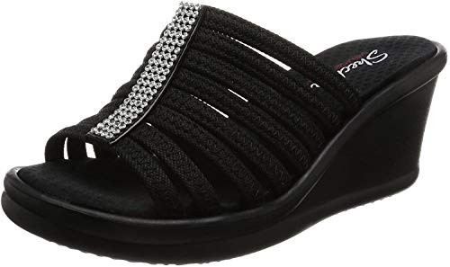 Skechers Cali Womens Rumblers Hot Shot Wedge Sandalblack9 M US