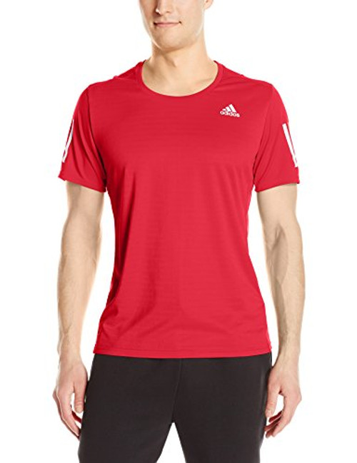 adidas Mens Running Response Short Sleeve Tee Scarlet XLarge