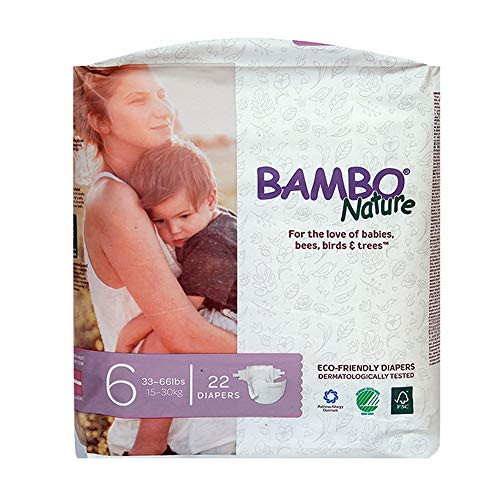 Bambo Nature Eco Friendly Premium Baby Diapers for Sensitive Skin Size 6 3566 lbs 22 Count
