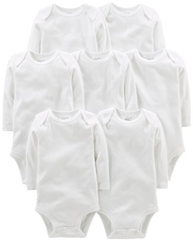 Simple Joys by Carters Baby 7Pack LongSleeve Bodysuit White 18 Months