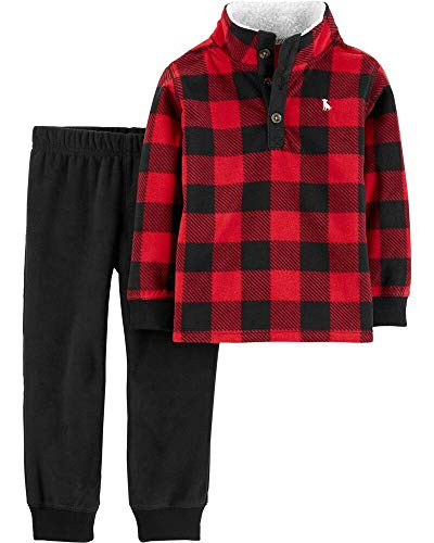 Carters Baby Boys 2 Pc Sets 5T Buffalo Check Fleece Pullover