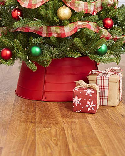 The Lakeside Collection Decorative Metal Christmas Tree Ring  Red