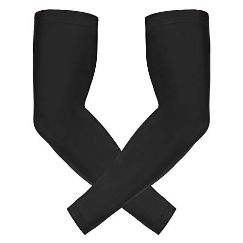 HDE Arm Compression Sleeves for Kids Basketball Shooting Sleeve  Youth Sports Football Baseball Softball Black Youth Medium