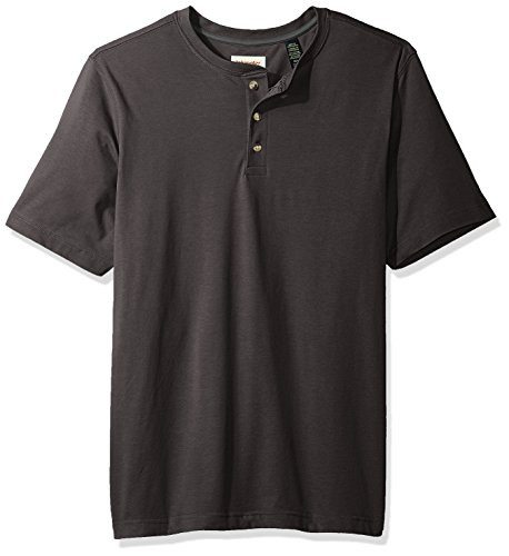 Wrangler Authentics Mens Short Sleeve Henley Tee charcoal heather 2XL