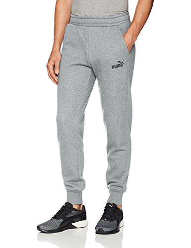 PUMA Mens Essential Logo Sweat Pants Closed Medium Gray Heather L
