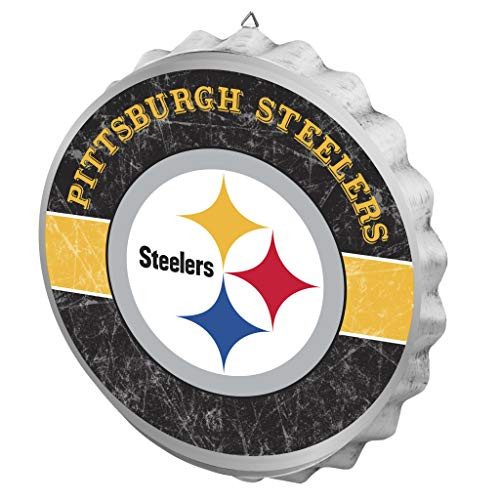 FOCO Pittsburgh Steelers NFL Metal Distressed Bottlecap Sign Team Color One Size SGNNFMDISBTCP FOCO Pittsburgh Steelers NFL Metal Distressed Bottlecap Sign Team Color One Size SGNNFMDISBTCP